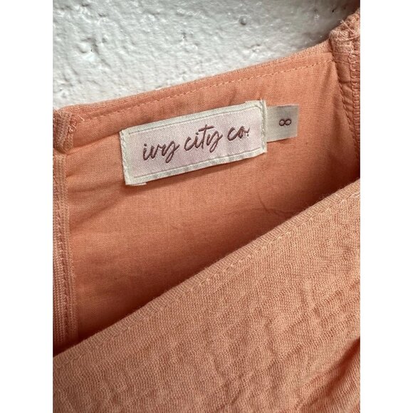 Ivy City Co Sawyer Peach Cotton Gauze Dress / Women’s Size 8 - Picture 5 of 6